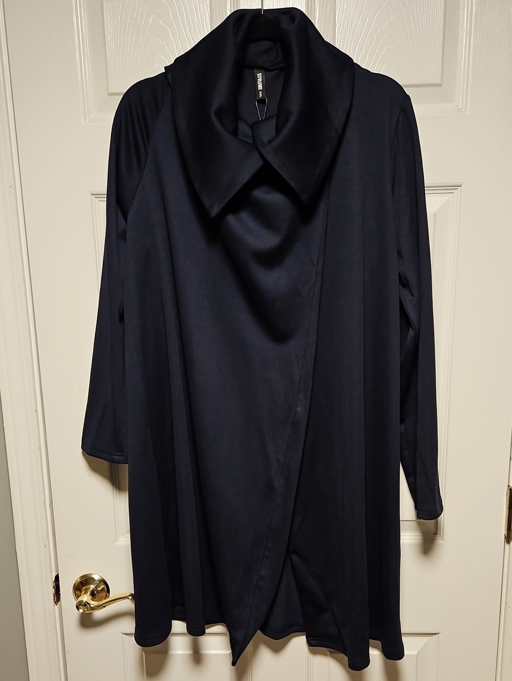 Stylewe Ribbed Draped Collar Jacket